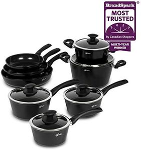 Lagostina L502613613 Endura Ceramic Non-Stick 13 Pieces pots and Pans Cooking Sets, All Heat hobs Including Induction, PFOA and PTFE Safe
