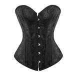 Grebrafan Corset Top for Women Night Out Renaissance Bustier (UK(14-16) 2XL, Black)