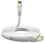 FEDUS Cat7 Ethernet Cable, Pure Copper Flat RJ45 LAN Cable Cable 10 Gigabit 600MHZ Patch Network Cable Internet Cable RJ45 Wire Cord to Computer for Gaming, Modem, Router, LAN ADSL (20-METER.)