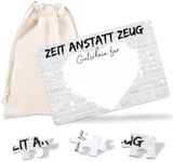 JOYEASE 24-Piece Voucher Puzzle with Cotton Bag, Time Instead of Stuff, Voucher to Fill Yourself - Birthday Card, Personalised Gifts for Girlfriend, Women, Men, Christmas Cards