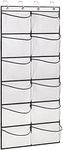 KIMBORA Over The Door Shoe Organizer 12 Large Mesh Pockets Boots Hanging Storage Shoe Rack for Closet White