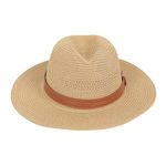 FabSeasons Men's Straw Panama Hat - Beach Sun Protection Cap Brown