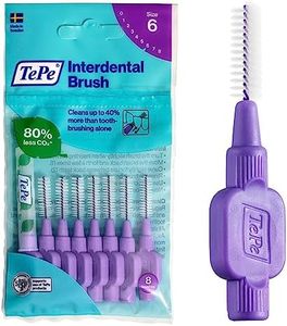 TePe Interdental Brush, Original, Purple, 1.1mm/ISO 6, 8pcs, Plaque Removal, Effective Cleaning Between Teeth, Dental flosser for Large Gaps
