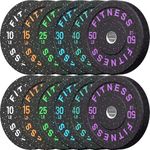 HANDBODE 2-Inch High-Bounce Bumper Plate, Olympic Weight Plates 340 lb Set