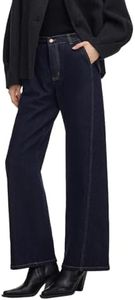 GOELIA Fleece Lined Jeans Women High Waist Wide Leg Baggy Stretchy Winter Thermal Y2K Boyfriend Jean Denim Pants