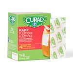 Medline Curad Plastic Adhesive Bandages, 1x3 Inch, 100-Count