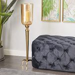 Deco 79 Traditional Aluminum Solid Hurricane Lamp, 9" x 9" x 38", Gold