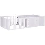 PawHut Whelping Box for Dogs, 2m x 1m Whelping Pen for Indoors, Pet Playpen with Three Doors, Two-Room Design