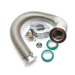 bmotiontech ISO-KF KF25 Corrugated Bellow Hose Set with 2X Aluminum clamp / 2X SS Centering Ring / 2X FKM O-Ring (500mm appox. 1.6ft KF25)