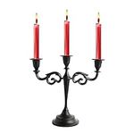 Rely+ 3 Arm Candelabra 10inch Tall Black MatteTaper Candle Holders, Candle Stands for Home Decor, Wedding, Parties, Dining Table Centerpieces, Thick Candles Design Home Decoration Festival Occasions