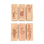 Cliocoo 6pcs Wood Rubber Stamp Set,