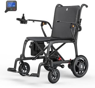 22lbs Lightest Folding Electric Wheelchair with Rear Control, 100% Carbon Fiber, Portable Electric Wheelchair for Adults, Lightweight Power Wheelchair with LED Light, Airline Approved for Travel