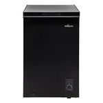 Willow W99CFB Freestanding 99L Chest Freezer with Removable Storage Basket, Suitable for Outbuildings and Garages, 4* Freezer Rating - Black