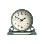 Jones Clocks® Saloon mantel clock | Traditional double scroll design | Green | Contemporary classic style for desk, table, shelf or bedside