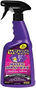 Wizards Spray Mystic Wax - Slick Finish Detailer and Glass Cleaner For Car Detailing Kit - Durable Spray Wax and Ceramic Boost - Repels Water and Protects With No Residue - 22 oz - Made in USA