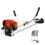 Shakti Technology GB-96 4 Stroke Brush Cutter Machine/Grass Cutting Machine with 37.7cc Extra Power Torque Engine with 80 Teeth Blade, 3T Blades, Paddy Guard for Agriculture, Gardening, Lawn Cuttin