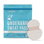 Sirona Disposable Underarm Sweat Pads - 12 Pads, Antiperspirant Absorbent Odour Blocker Pads Armpit Dress Shields, Fights Hyperhidrosis (1)