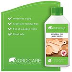 Nordicare Food Grade Mineral Oil - Tasteless and Odourless Chopping Board Oil - Suitable for Wood and Bamboo Countertops, Cutting Boards and Blocks, Stainless Steel, Stone (500ml)