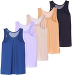 5 Pack Plus Size Tank Tops Workout Shirts Womens Racerback Athletic Tanks Top Running Dry Fit Shirt Tees Exercise Sleeveless