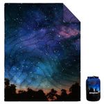 KingCamp Camping Blanket Lightweight Outdoor, Warm Travel Blanket, Sleeping Blankets Ultralight with Snap Button, Sleeping Quilt for indoor,Traveling, Hiking, Picnic(Starry Sky, 200 x 145 cm)