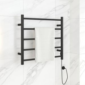 ADVWIN Electric Heated Towel Rail, Bathroom Towel Warmer Rack, Wall Mounted Electric Tower Rail Dryer Ladder Rack Black