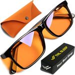 Amber Blue Light Blocking Glasses for Sleep - Computer Glasses - Orange Blue Light Glasses - Amber Glasses to Block Blue Light - Sleep Glasses Blue Light Blocking - Amber Blue Blockers for Men & Women