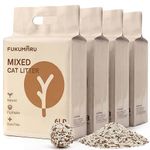 FUKUMARU Tofu Cat Litter, Clumping Litter for Cats, 19L Mixed Apple Wood Pellets, Dust-free and Easy Clumping, Odour Control, Flushable, Direct to Toliet,Low Residue