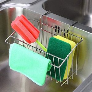 Sponge Holder, Sink Caddy Kitchen Brush Soap Dishwashing Liquid Drainer Rack - Stainless Steel