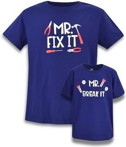 Boys Mr Break Father Son Matching Shirts Daddy and Me (12m) Blue