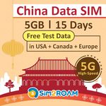 China Data only SIM card 15Days|Mainland China & Macau|5GB of 5G/4G High-Speed Internet Data|Free Test data in UK|unrestricted Internet Access, Support Google, Facebook, What's app, Instagram and More