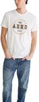 AEROPOSTALE Men's Circle Logo Short Sleeve Tee, Cream, Small