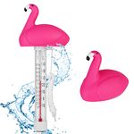 OFFCUP Floating Pool Thermometer, Floating Water Thermometer, Water Temperature Thermometer Floating Thermometer Swimming Pool Thermometer for All Outdoor & Indoor Swimming Pools (Flamingos)