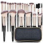 Makeup Brushes 22Pcs Professional Makeup Brush Set Blending Foundation Powder Blush Concealers Eyeshadow Eyebrow Eyeliner Brushes Premium Synthetic Make up Brushes Set with Brush Bag