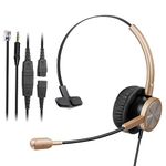 Call Center Headset with RJ9 Jack & 3.5mm Connectors for Landline Deskphone Cell Phone PC Laptop, Phone Headset with Microphone Noise Cancelling, Work for Cisco 7941 7965 6941 7861 8811 8961