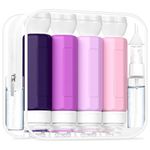 Redfly 17PCS Travel Bottles for Toiletries, TSA Approved Travel Size Containers, Leak Proof Travel Containers for Toiletries, Silicone Travel Kit for Shampoo, Conditioner, Lotion & Creams, Purple