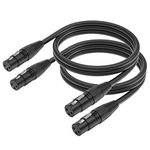 Yinker XLR Cable Female to Female Microphone Cable, 3 Pin XLR Microphone Mic Cord for Audio and Sound Equipments 5ft/1.5m 2pack