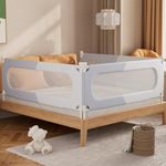 Newfinder Bed Rails for Queen Size Beds - 3 Sides Toddler Bed Rails with Dual-Child Lock for Kids, Child Safety Baby-Grade Mesh Guardrail Bed Guard Bumper Bed Rails for Toddlers - 78.7x78.7x59inch