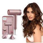 Philips Hydrating Hair Dryer | Water ions maintain 100% Hair strength | Mositure Rich Shine & Frizz Reduction | ThermoShield Sensors for customized drying | Powerful BLDC Motor, Wet to Dry in 3 Min | BHD833/10