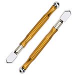 Bestgle 2 Pcs Glass Cutter Kit, Professional Tungsten Carbide Glass Cutter Tool Non-Slip Metal Handle DIY Cutting Tools for Mirror Glass Ceramic Mosaic Tile Cutting, Range 3mm-15mm