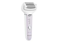 Panasonic ES-EY30-V503 Wet and Dry Epilator, Double Disc with 60 Tweezers, Flexible Head 90° Swivoting, 3 Speed Settings and LED Light, 30 Minutes Operation, Cordless