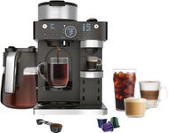 Ninja CFN602 Espresso & Coffee Barista System with Ristretto Function, Single-Serve Coffee & Nespresso Capsule Compatible, 12-Cup Carafe, Built-in Frother, Espresso, Cappuccino & Latte Maker