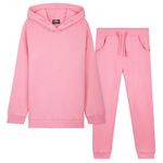 CityComfort Tracksuit For Girls, Hoodies And Joggers For Kids 3-14 Years (Pink, 9-10 Years)