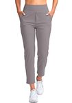 YYV Women's Golf Pants Stretch Work Ankle Pants High Waist Dress Pants with Pockets for Yoga Business Travel Casual, Dusty Grey, M