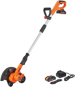 VEVOR Lawn Edger, 20 V Battery Powered Cordless Edger, 9-inch Blade Edger Lawn Tool with 3-Position Blade Depth, Battery and Charger Included, for Lawns, Driveways, Borders, and Sidewalk Edges