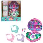 Polly Pocket Dolls and Playset, Collector Heritage Compact, 35th Birthday Partytime Stamper with 2 Dolls, 3 Party Stamps, and 12 Stationary Cards