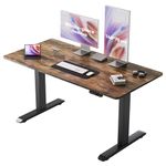 SIHOO Standing Desk One Piece Desktop,140 x 70cm Height Adjustable Desk with Memory Smart Pannel, Sit Stand Desk Computer Workstation, Electric Desk for Home & Office (Brown)