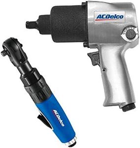 ACDelco ANI405A-NK1 Pneumatic Heavy Duty Twin Hammer ½” 5-Speed Impact Wrench & 3/8” Ratchet Wrench Combo Tool Kit