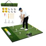 Real Feel Golf Mat, Golf Hitting Mat, Golf Turf Mat, High-Elasticity EVA Anti-Slip Bottom,Golf Practice Mat Indoor & Outdoor, Driving & Chipping Pad, Gifts for Men/Boys/Golfers (22MM-5x4 FT Upgrade)