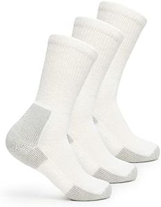 Thorlos Men s Running Crew 3 Pack athletic socks, White/Platinum, Medium US