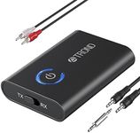 TROND Bluetooth 5.2 Transmitter Receiver, 2-in-1 Bluetooth Adapter for TV to Airpods or Wireless Headphones, Low Latency, 3.5mm Bluetooth Audio Adapter for Airplane Gym Equipment Home Stereo